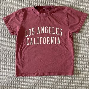 John Galt Cropped washed out Maroon colored T Shirt